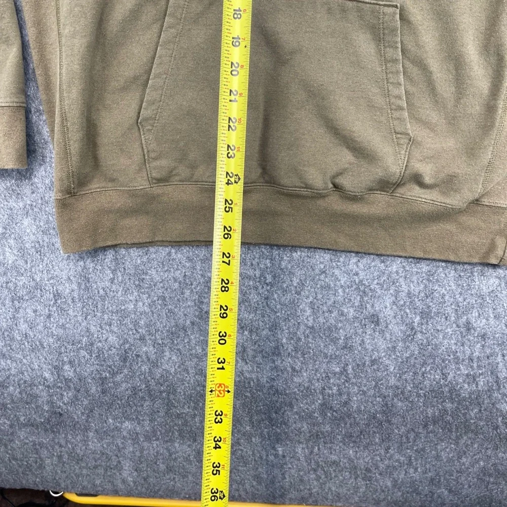 The North Face Hoodie Mens XL Pullover Olive Green Patch Logo Sweatshirt